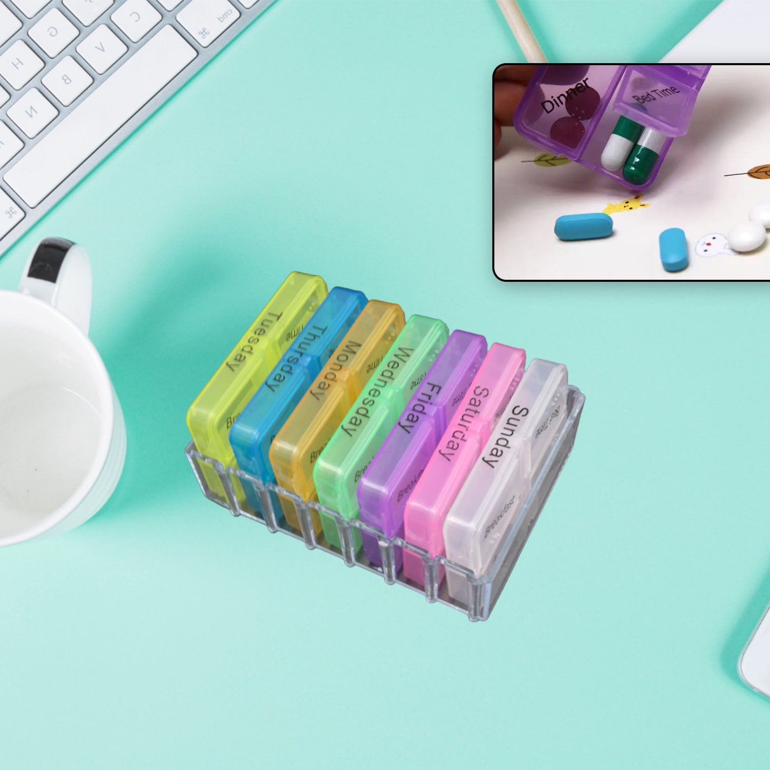 6988 7 Days 4 Times Transparent Medicine Box 28 Grid Portable Large Capacity Travel, Medication Organizer Dispenser Boxes Large Compartments Moisture-Proof Pill Case Medication Reminder Travel 6988 7 Days 4 Times Transparent Medicine Box 28 Grid Portable Large Capacity Travel, Medication Organizer Dispenser Boxes Large Compartments Moisture-Proof Pill Case Medication Reminder Travel